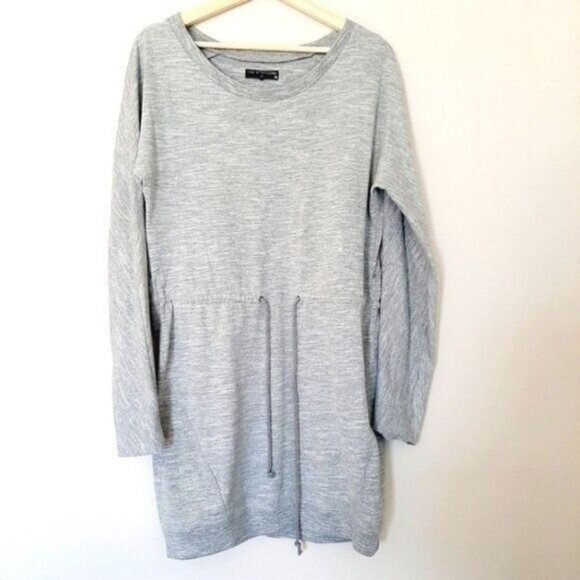 RAG & BONE Knit Sibella Drawstring Waist Dress Grey Sz M - Picture 3 of 16